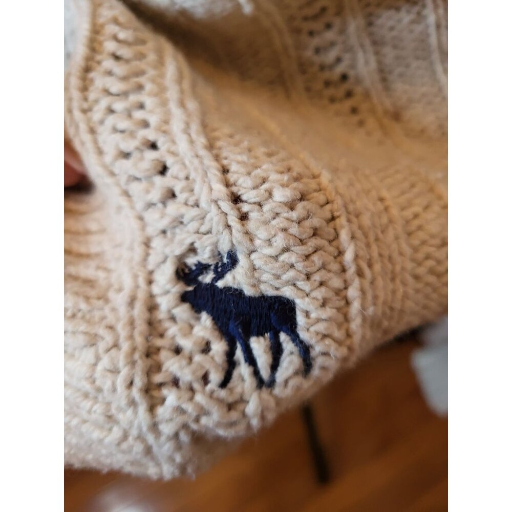 Abercrombie Oatmeal Open Cardigan S Neutral Minimal Cozy Cropped - Picture 4 of 7